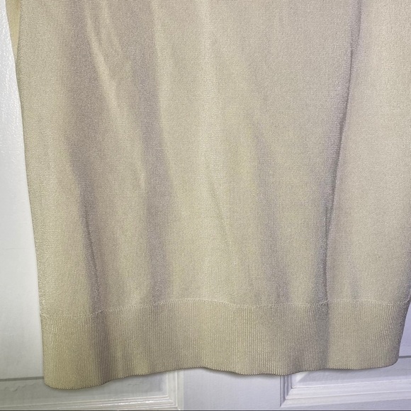 Talbots Cream Rayon Mock Neck Short Sleeve Blouse Top Size Large - Picture 5 of 8